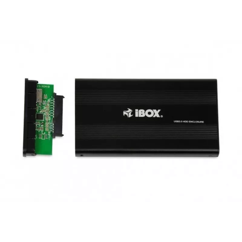 iBOX HD-02 caixa externa para discos SATA de 2,5 polegadas, USB 3.0, alumínio, preta