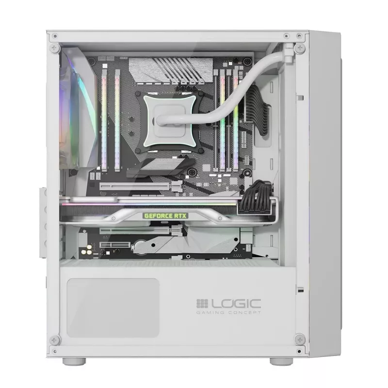 Caixa LOGIC ATOS ARGB Mini USB 3.0 branco