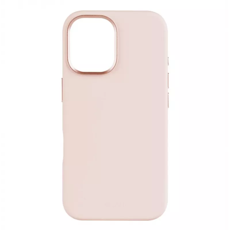 Capa traseira FIXED para Apple iPhone 16 Liquid Silicone rosa com MagFlow capa de proteção fina
