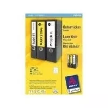 Etiquetas para dossiê curtas Avery Zweckform L4760 - etiquetas de arquivo - branco - 38 x 192 mm - 700 etiqueta(s) (100 folhas x 7) - (L4760-100)