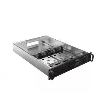 Chassis rack Lanberg SC01-6502-12B 2U preto 7 ventoinhas