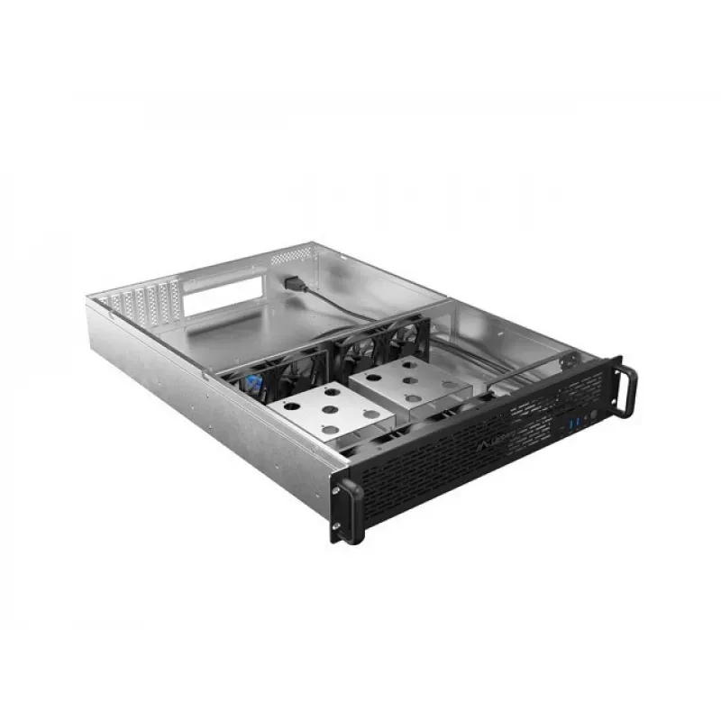 Chassis rack Lanberg SC01-6502-12B 2U preto 7 ventoinhas