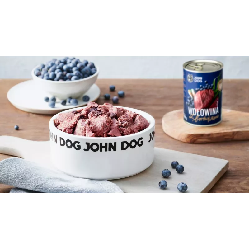 JOHN DOG Berry Line Adult Vaca com mirtilos ração húmida para cães 400 g
