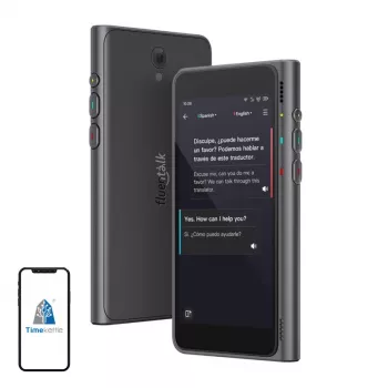 Tradutor portátil Timekettle Fluentalk T1 AI — tradução de voz em tempo real, sem fios, compacto