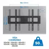 Suporte de parede exterior Manhattan para televisores e monitores, totalmente articulado, para ecrãs de 37-65 polegadas, VESA 200x200-600x400 mm, até 50 kg, resistente às intempéries, preto