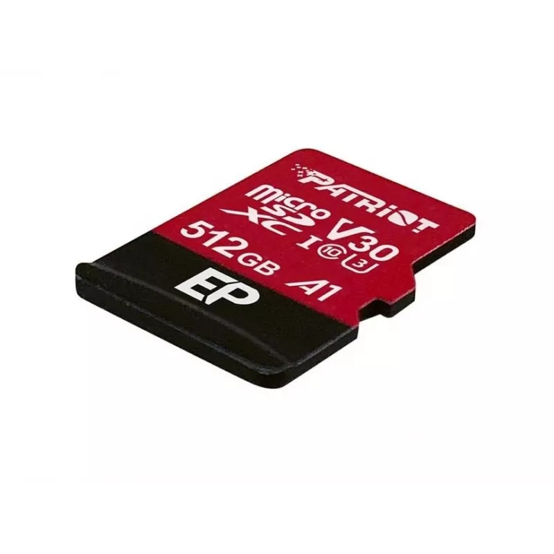 Cartão de memória MicroSDXC PATRIOT 512 GB UHS‑I U3 V30 Class 10, velocidade de leitura até 90 MB/s, adaptador incluído