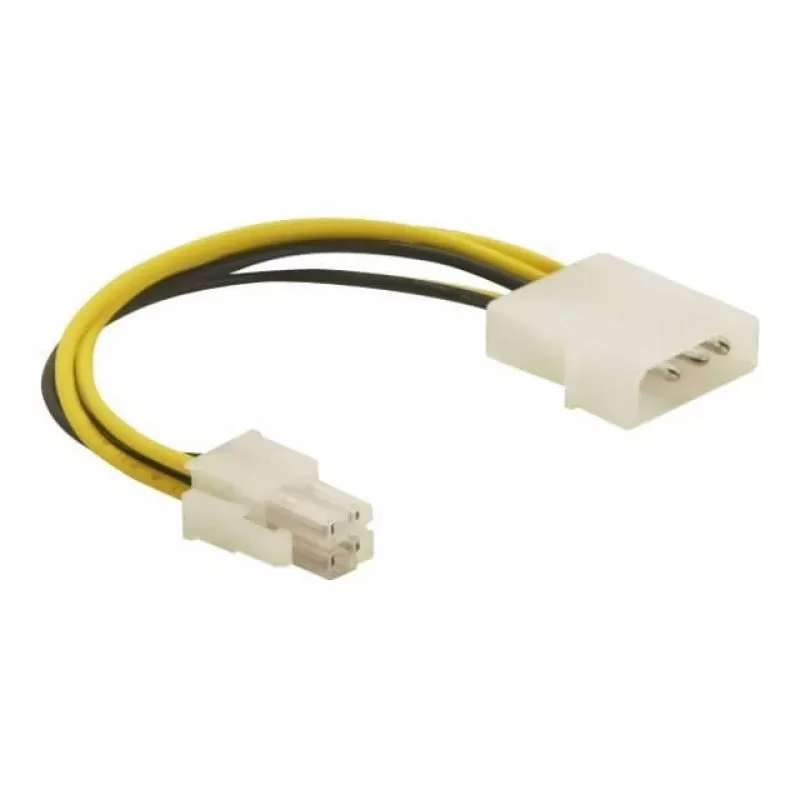 Delock 82391 cabo adaptador de alimentação, ATX12V (P4) de 4 pinos macho para Molex de 4 pinos macho, 0,15 m