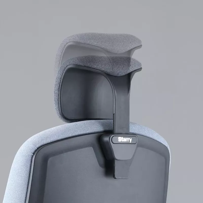 Cadeira de escritório ergonómica Up Up Athene preta, cinzento + tecido azul