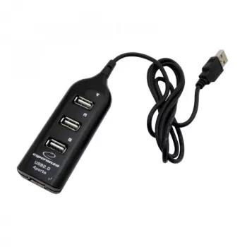 Hub de interfaces Esperanza EA116 480 Mbit/s preto