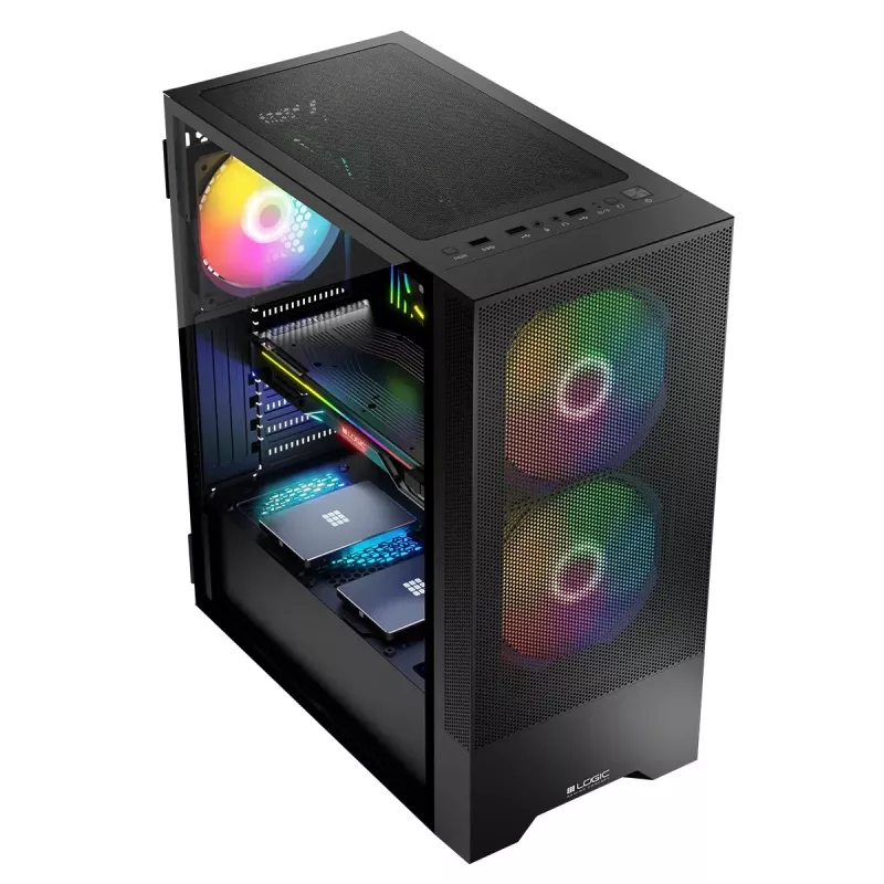 Caixa Logic ARYA ARGB MINIDI USB 3.0 preta