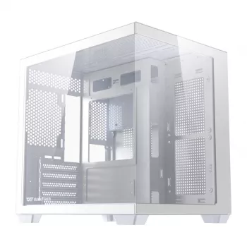 Caixa de computador DarkFlash B275 (branca) Mid-Tower compatível com ATX, I/O frontal, vidro temperado