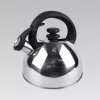 Chaleira Maestro MR1302 aço inoxidável 2,5 L, adequada para indução, apito com tampa articulada, pega preta
