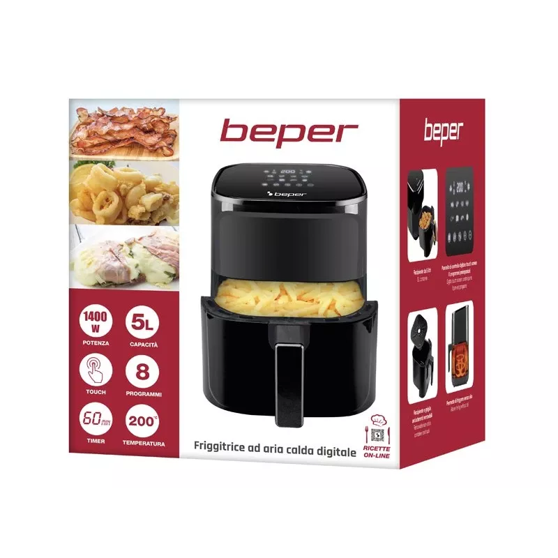 Fritadeira de ar quente Beper P101FRI051 5 L 1400 W preto