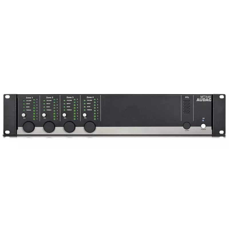 Amplificador de áudio AUDAC MTX48 uso doméstico preto 80 dB SNR 20-20000 Hz