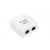 LANBERG tomada de superfície RJ-45 Cat6 OU6-0002-W branco, 2 conectores fêmea, 30×54×57 mm