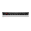 Qoltec 53996 régua de tomadas para RACK 19 | 1U | 16A | PDU | 8xFRANCÊS | 2m
