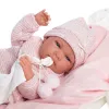 Boneca 73860 boneca bebé Nica sobre manta rosa 38 cm Llorens