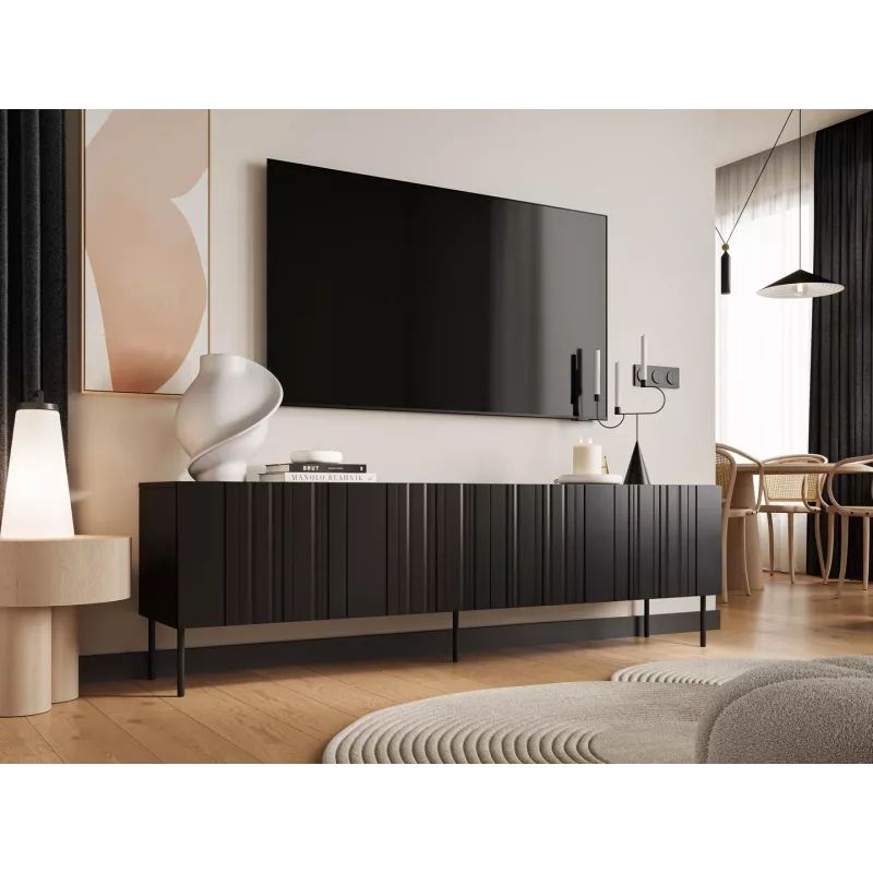 Móvel RTV Cama ISLA 200x40x60 preto mate