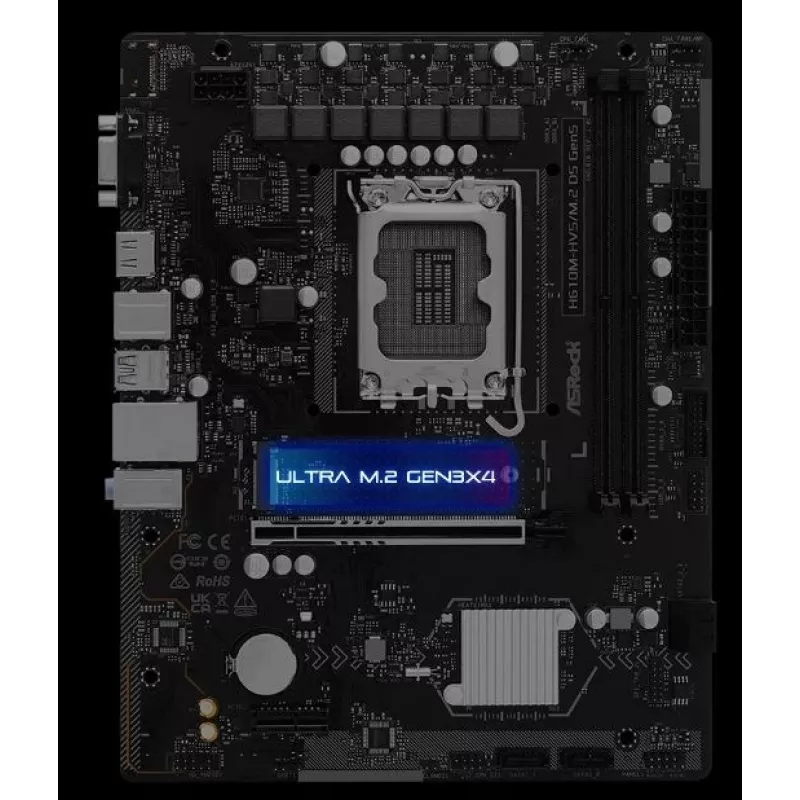 Placa-mãe ASRock H610M-HVS/M.2 D5 GEN5 – LGA1700, DDR5, PCIe 5.0, mATX