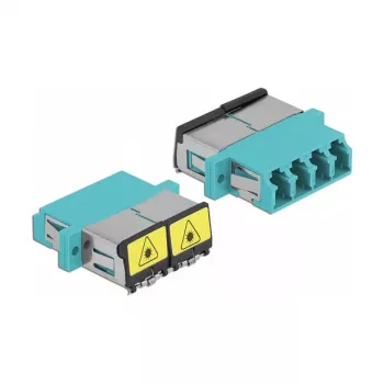 Acoplador de fibra ótica DeLOCK 86905 LC quad fêmea para LC quad fêmea multimodo aqua