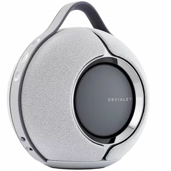 Devialet Mania cinzento-claro com dock