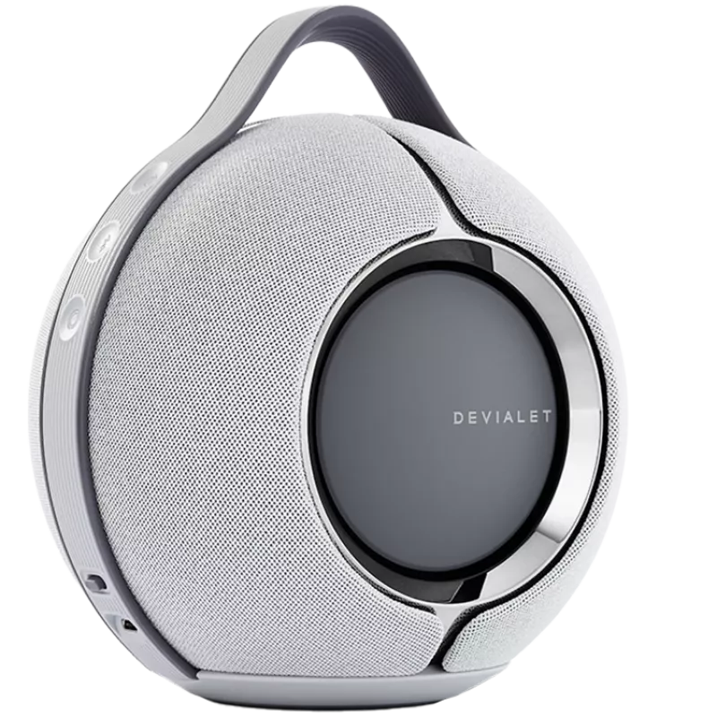 Devialet Mania cinzento-claro com dock