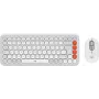 Logitech POP Icon Combo conjunto de teclado e rato sem fios, QWERTZ alemão, laranja/branco sujo