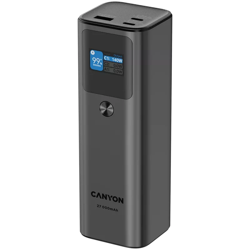 Canyon PB-2010 - Powerbank - Li-Pol - 27.000 mAh - ecrã digital - 2xUSB-C + 1xUSB-A - Power
