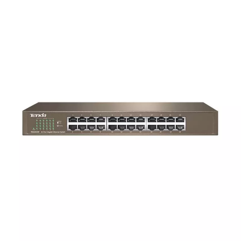 Switch não gerido TENDA TEG1024D 24 Portas Gigabit Ethernet, 48 Gbps, 8000 tabela MAC, azul