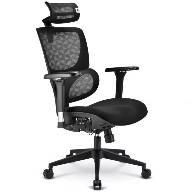 Cadeira de escritório Sharkoon OfficePal C40 — preta, design ergonómico, altura ajustável