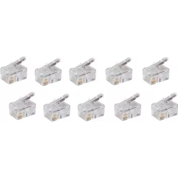 Conector de cabo ShiverPeaks BS72039-R10 ficha RJ-10 reta 10 unid.