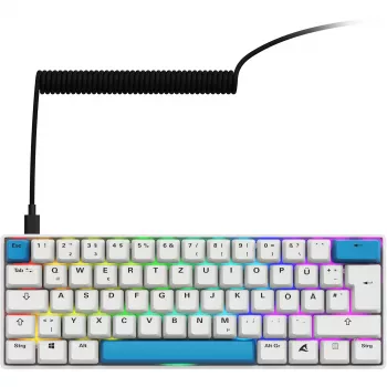 Teclado Sharkoon SGK50 S4 Home USB QWERTZ alemão branco 60% RGB LED