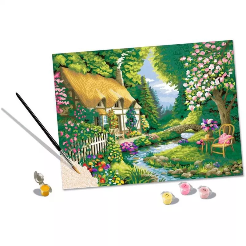 Ravensburger CreArt kit de pintura por números Landhaus am Fluss (Casa de campo junto ao rio)