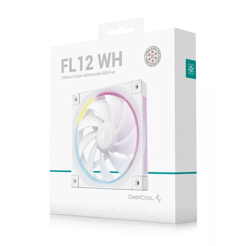 DeepCool FL12 WH ventoinha de caixa, 120 mm, 500–2150 rpm, 32 dB, 12 V, branco