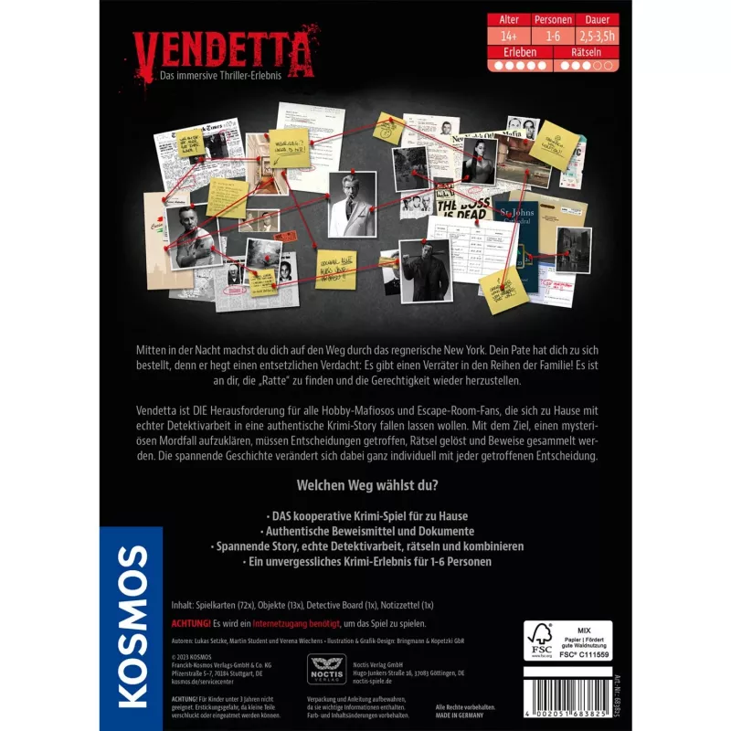 Masters of Crime: Vendetta, Jogo de Tabuleiro