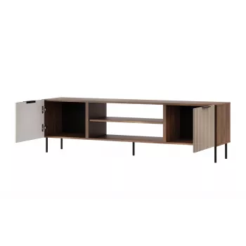 Móvel de TV Cama ALMERA 180,5×42×52,5 cm nogueira/cashmere – superfície em aglomerado, moldura nogueira