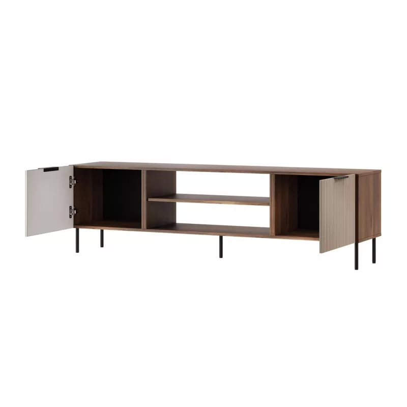 Móvel de TV Cama ALMERA 180,5×42×52,5 cm nogueira/cashmere – superfície em aglomerado, moldura nogueira