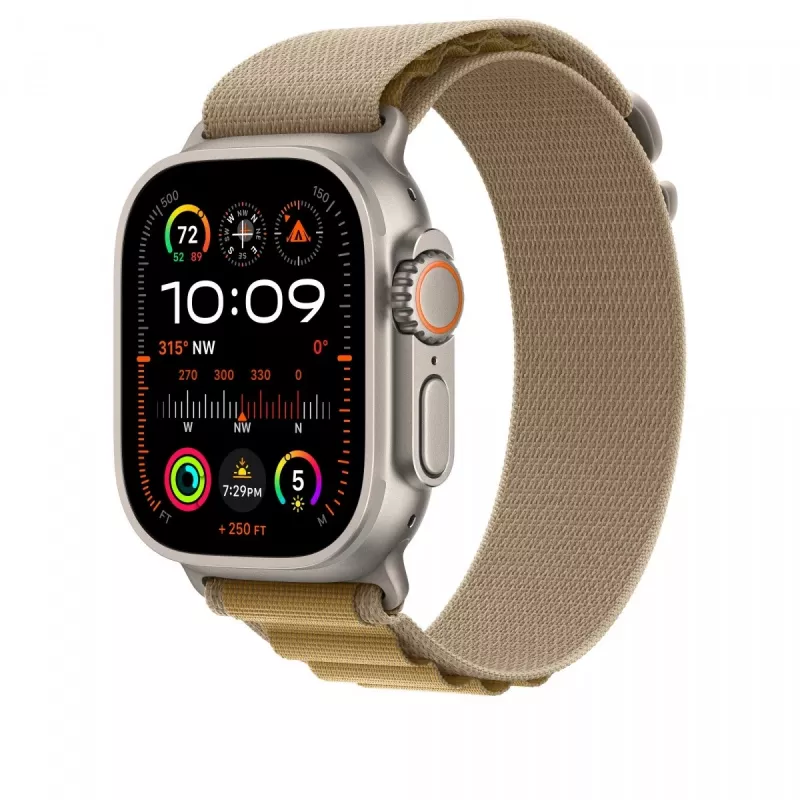 Pulseira Apple 49mm Tan Alpine Loop Large Natural Titanium Finish