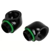 Adaptador 90° rosca externa G1/4 polegadas para rosca interna G1/4 polegadas, BitsPower Touchaqua, pack de 2, preto