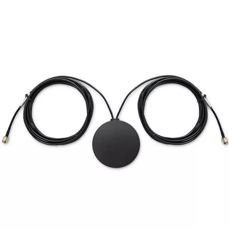 Antena GPS+4G, Glonass, 28 dBi, 50 W, 2 x conector macho SMA, antena exterior