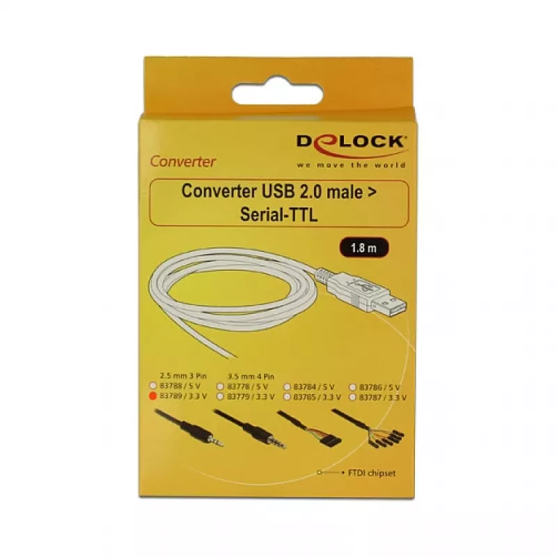 Cabo de áudio USB 2.0-A para 2,5 mm DeLOCK 83789
