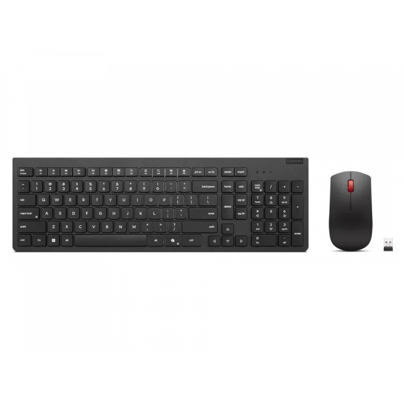 Teclado e rato Lenovo sem fios Preto