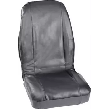 Capa de assento auto PETEX 3007004 4 peças pele sintética preta para assento do condutor