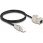Cabo DeLOCK ficha RJ45 de montagem em campo para módulo Keystone conector fêmea RJ45 Cat.6A 1 m