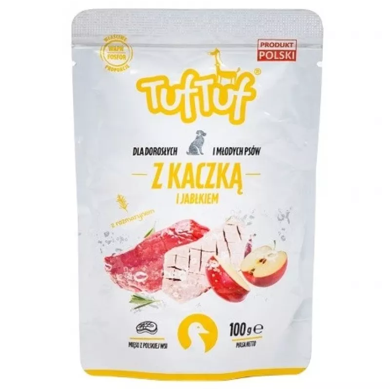TUF TUF com Pato e Maçã - Comida húmida para cães - 100g