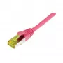 Cabo de rede RJ45, CAT6A 500 MHz, 0,25 m, magenta, S-STP (S/FTP), TPE/LSZH (Ultraflex), AWG26, com cabo bruto Cat.7, Synergy 21 (S217699)