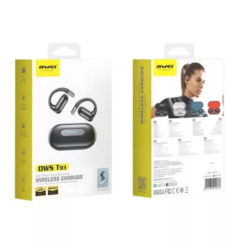 Auscultadores Bluetooth 5.4 T93 OWS branco