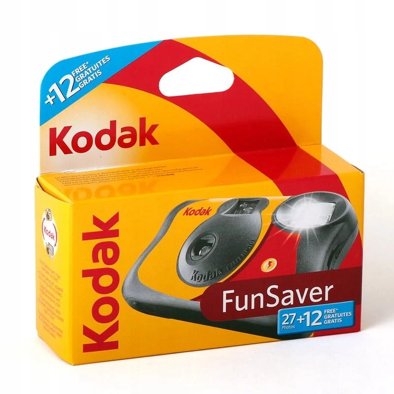 Máquina fotográfica descartável Kodak FUN Flash 27+12 fotografias, ISO 400, 39 fotografias, flash incorporado
