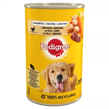 Comida húmida para cães Pedigree cenoura & frango Adulto em lata 400 g — cães adultos, 82,5% humidade