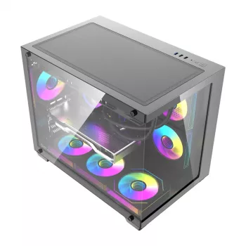 Caixa de computador DarkFlash B275 PRO (preta) com 6 ventoinhas pré-instaladas